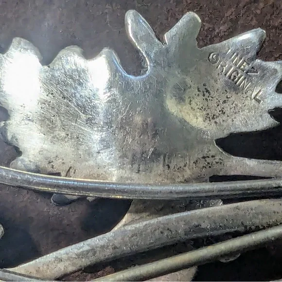 Vintage Ana Nunez Original Sterling Silver Flower-Leaf Brooch Pin- Taxco- Mexico